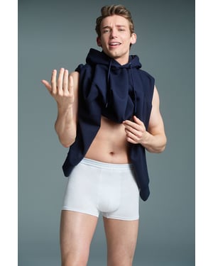 Herren Baumwoll Boxershorts mit mittlerer Taille, 2er Pack