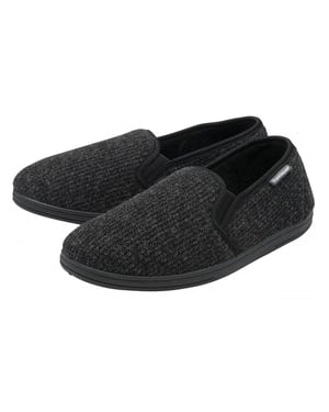 Herren Corduroy Memory Foam Hausschuhe Schwarz UK 7-12