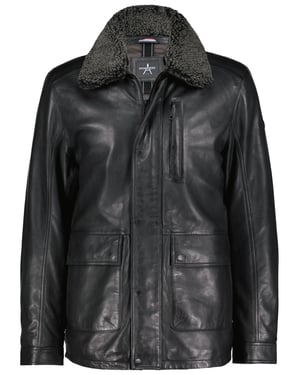 Harbor-Watch Lederfliegerjacke - Schwarz