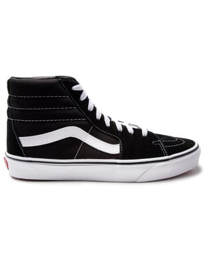 Vans Herren Turnschuhe SK8 Hi Top Canvas Leder Lace Up schwarz weiß
