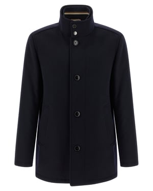 Hugo Boss Blauer Wollmantel