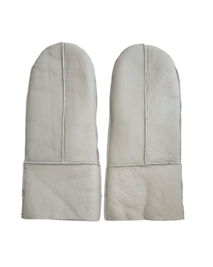 Damen Handschuhe aus echtem Schaffell, grau