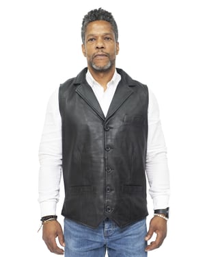 Herren Smart Classic Lederweste-Bristol