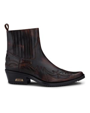 Herren Schwarz/Braun Winklepicker Cowboy-Stiefeletten