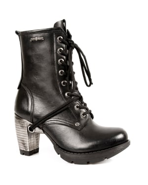 New Rock Damen-Gothic-Trail-Stiefel aus schwarzem Leder – TR001-S1