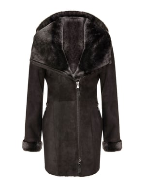 Damen-Kapuzenmantel aus Merino-Schaffell-Antioch