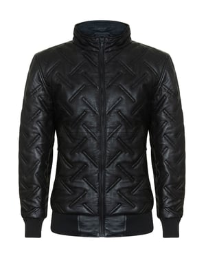 Bomber-Steppjacke aus Leder für Herren – Goiania