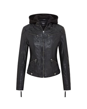 Klassische Bikerjacke mit Kapuze f�r Damen - Brazzaville