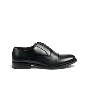 Herren Schwarze Cap-Toe Oxford Schnürschuhe - N103212