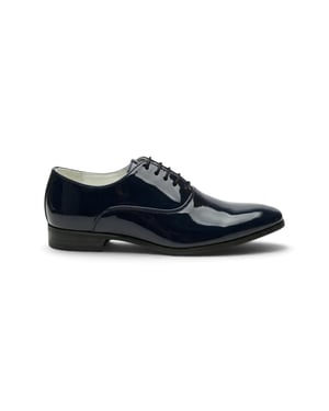 Herren Marineblaue Formelle Patenthäutige Oxford-Dressschuhe - M64340