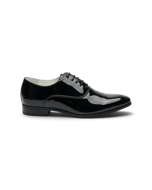 Herren schwarze formelle Lack-PU-Leder Oxford-Anzugschuhe - M64340