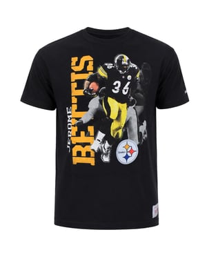 Mitchell & Ness NFL Pittsburgh Steelers #36 Jerome Bettis Photo Real Schwarzes T-Shirt