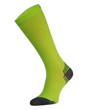 COMODO - 1 Paire Chaussettes Genou Sport Running Contention Homme Femme - Jaune Fluo