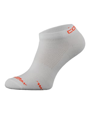 COMODO - Compressport Chaussettes Running | Basses | Coolmax | Renforcées - Blanc