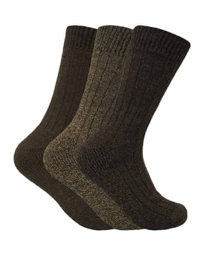 3 Paare Herren gepolsterte Sohle Wolle Mischung Wandern Socken für Stiefel