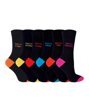 Pretty Womens 6 Paar Socken Pack glücklich bunte Art lustige Socken
