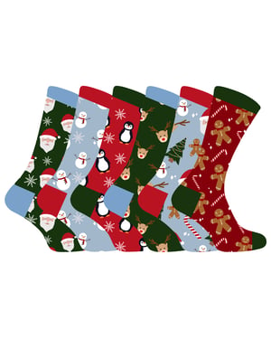 Kinder Weihnachten Socken | Sock Snob | Neuheit Spaß Muster Weihnachtsgeschenk Socken für Jungen & Mädchen - 6 Pack