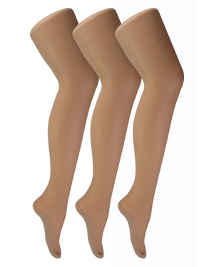 Sock Snob - Womens Vintage Seamed Tights | 3 Paar Multipack | 40 Denier Knee High Ultra Sheen Tights mit Line Up the Back - Nude / Nude