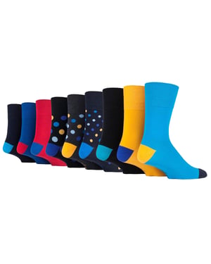 Gentle Grip - 9 Paar nicht elastische Socken aus weicher Baumwolle mit losem Oberteil - Colourburst Mix 1