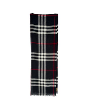 Burberry karierter Fransenschal aus mehrfarbiger Wolle