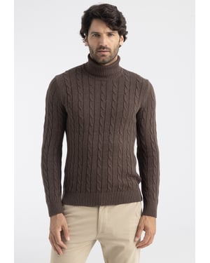Pullover Rollkragenpullover Mit Zopfmuster