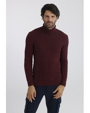 Pullover Rollkragenpullover Mit Zopfmuster