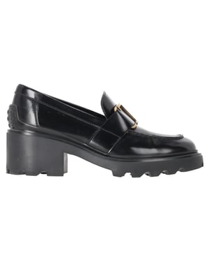 Tod's Plateau-Loafer mit Schnalle aus schwarzem Kalbsleder