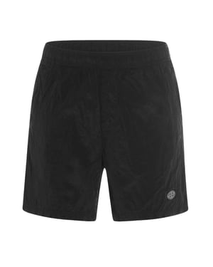 Stone Island Badehose aus Nylon mit Metalllogo - Schwarz