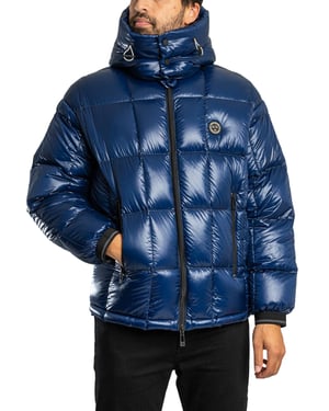 Armani Exchange Abzeichen-Steppjacke, Blau