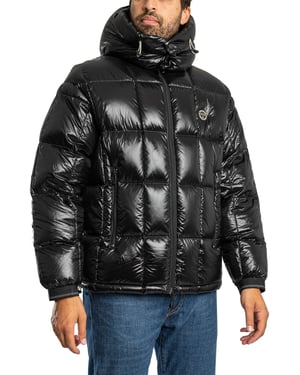 Armani Exchange Abzeichen-Steppjacke, Schwarz