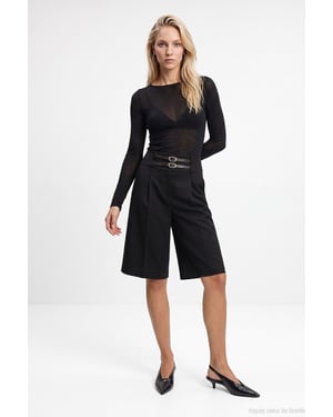 Dilvin Maßgeschneiderte Pull-On-Shorts für Damen - Schwarz