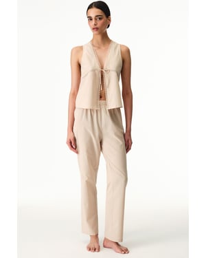 Belle Spitzenhosen-Pyjama-Set