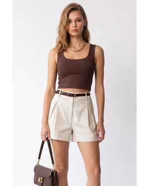 Mixray Damen-Shorts aus Baumwolle - Steingrau