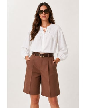 Happiness Istanbul Baumwollshorts für Damen - Dunkelbraun