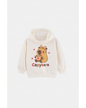 TRENDYOLKIDS Mädchen Ecru Einfarbig Lang, Regular Fit Sweatshirts
