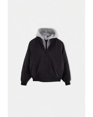 TRENDYOLKIDS Jungen Schwarz Einfarbig Oversize Winter- Jacken