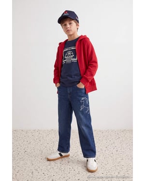 TRENDYOLKIDS Jungen Blau Einfarbig Normale Taille Jeans