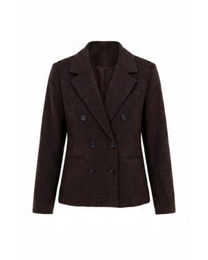 Trendyol Damen einreihiger Blazer, lang, regular fit - Dunkelbraun
