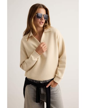 TRENDYOLMİLLA Damen Grau Einfarbig Lang, Oversize Sweatshirts
