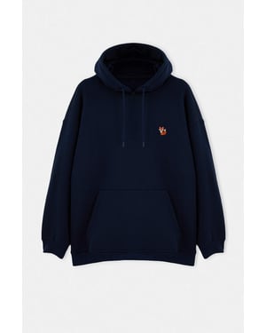 TRENDYOL MAN Herren Dunkelblau Einfarbig Lang, Oversize Große Größen Sweatshirts