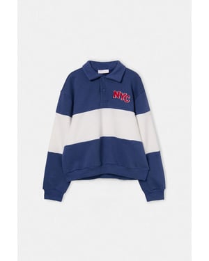 TRENDYOLKIDS Jungen Dunkelblau Mit Grafikprint Lang, Regular Fit Sweatshirts