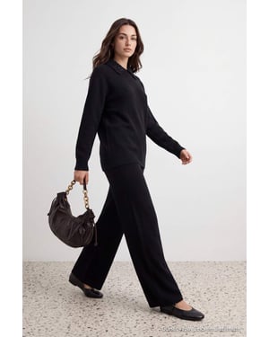 Trendyol Modest Damen Schwarz Einfarbig Lang, Oversize Modest Zweiteilig Set