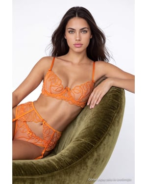 TRENDYOLMİLLA Damen 3er Pack Orange Einfarbig Ungepolstert Unterwäsche Sets
