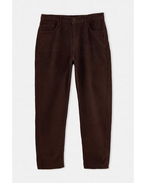 TRENDYOL MAN Herren Braun Einfarbig Gerade Normale Taille Hosen