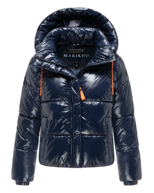 Marikoo Damen Winter Steppjacke Skyraa mit Kapuze & glänzendem Design