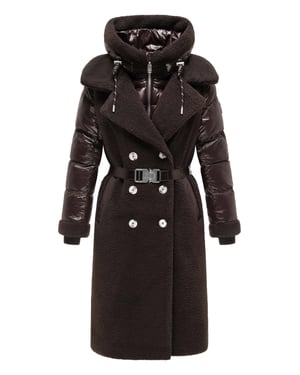 Navahoo Damen Teddymantel Kuscheltraum mit 2-in-1 Stepp-Innenteil