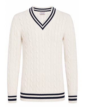 Pullover V-Ausschnitt-Pullover Mit Zopfmuster