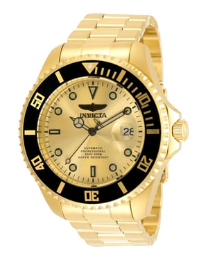 Invicta Pro Diver 35723 Herrenuhr - Automatikwerk - Edelstahl mit goldenem Zifferblatt - 47 mm