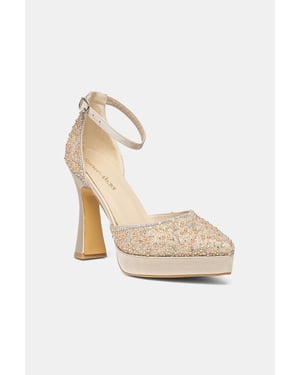 Khloe Glitzer Braut Plateau High Heels
