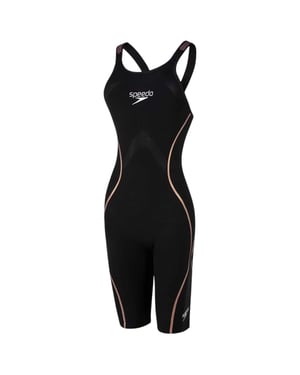 Speedo - "Intent Streamline" Badeanzug für Damen (Schwarz/Gold)